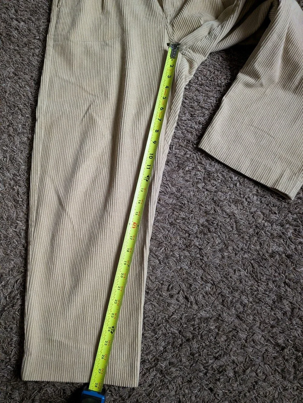 Frame Tan Neutral Straight Leg Cotton Corduroy Trousers 31W 28L